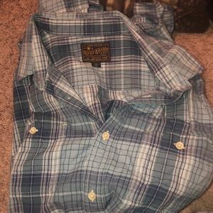 Lucky brand large blue long sleeve casual dress shirt